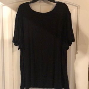 Black flutter sleeve tee